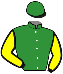 casaque portée par Barrier A. jockey du cheval de course GLOBAL DUTY, information pmu ZETURF