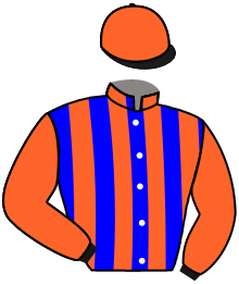 casaque portée par Prichard Mlle C. jockey du cheval de course POLYTEC, information pmu ZETURF