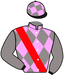 casaque portée par Bally A. jockey du cheval de course AMIATA, information pmu ZETURF