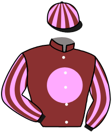 casaque portée par Bazire P. jockey du cheval de course CARTIMANDUA, information pmu ZETURF