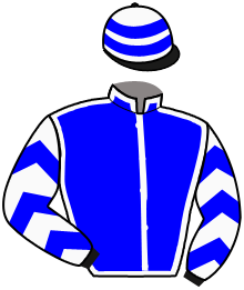 casaque portée par Madamet A. jockey du cheval de course ALWAYS CENTURION, information pmu ZETURF