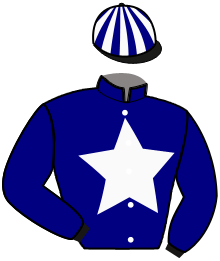 casaque portée par Damain Mar. jockey du cheval de course HASTRAIL DAIRPET, information pmu ZETURF