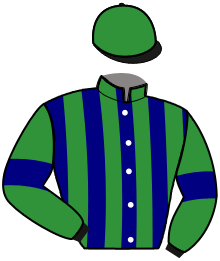 casaque portée par Ott Luk. jockey du cheval de course MAJOR DU COUDOU, information pmu ZETURF