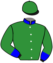 casaque portée par Ouvrie F. jockey du cheval de course LIBRIUM, information pmu ZETURF