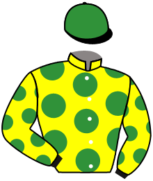 casaque portée par Bachelot T. jockey du cheval de course DONNALUCATA, information pmu ZETURF
