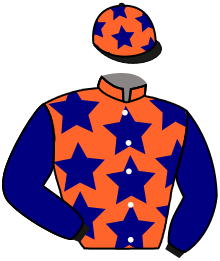 casaque portée par Bazire P. jockey du cheval de course FOUR FOUR FOUR, information pmu ZETURF