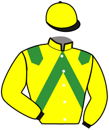 casaque portée par Robin F. jockey du cheval de course IROISE DES BAULTS, information pmu ZETURF