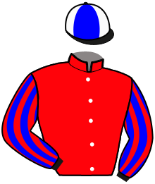 casaque portée par De Vaugiraud A. jockey du cheval de course HELLO DAXEL, information pmu ZETURF