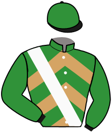 casaque portée par Veron F. jockey du cheval de course AL RASSOUL, information pmu ZETURF