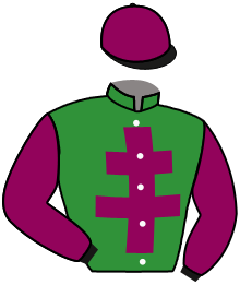 casaque portée par Grosbois Chr. jockey du cheval de course OBJECTIVE ONE, information pmu ZETURF