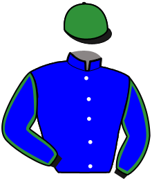casaque portée par Koubiche Jér. jockey du cheval de course MANGUE, information pmu ZETURF