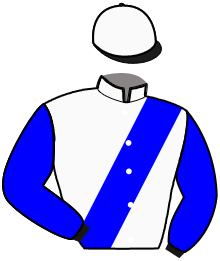 casaque portée par Huygens Mlle H. jockey du cheval de course LE DIAMANT DE JAFA, information pmu ZETURF