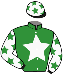 casaque portée par Koubiche Jér. jockey du cheval de course KIKLOVE ATOUT, information pmu ZETURF