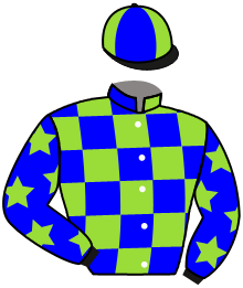 casaque portée par Seguy V. jockey du cheval de course MADMAX DE LASSALES, information pmu ZETURF