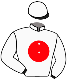 casaque portée par Gutierrez Val A. jockey du cheval de course CATH HOCHE, information pmu ZETURF