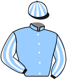 casaque portée par Mekouche Mlle A. jockey du cheval de course PEYRASSOL, information pmu ZETURF