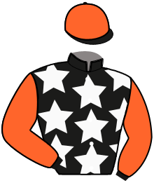 casaque portée par Gelormini L. jockey du cheval de course LOOK D'AWA, information pmu ZETURF