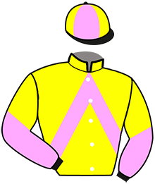 casaque portée par Poirier M. jockey du cheval de course EMIR SPEEDHYCAT, information pmu ZETURF