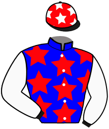 casaque portée par Sorel J. Ch. jockey du cheval de course KAWESAQUEL, information pmu ZETURF