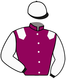 casaque portée par Mekouche Mlle A. jockey du cheval de course SALSA ROSE, information pmu ZETURF