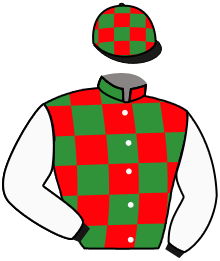 casaque portée par Mendizabal I. jockey du cheval de course SHAMROUKH, information pmu ZETURF