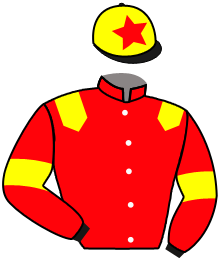 casaque portée par Gutierrez Val A. jockey du cheval de course ATLANTA, information pmu ZETURF