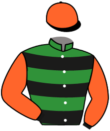 casaque portée par Zuliani L. jockey du cheval de course FELINEDRA, information pmu ZETURF