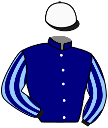 casaque portée par Riou C. jockey du cheval de course ARMA DAZ, information pmu ZETURF