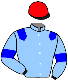 casaque portée par Plommee Léo. jockey du cheval de course HINAT, information pmu ZETURF