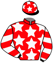 casaque portée par Zuliani A. jockey du cheval de course GOLDEN PARK, information pmu ZETURF