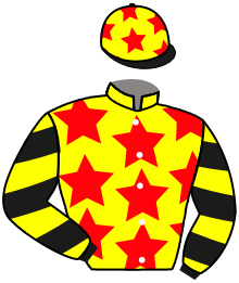 casaque portée par Bernard A. jockey du cheval de course GLYCINE DOREE, information pmu ZETURF
