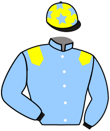 casaque portée par Chuette Mlle S. jockey du cheval de course ROCK BLANC, information pmu ZETURF