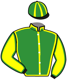 casaque portée par Godineau P. jockey du cheval de course KALIMBA DE CAPONET, information pmu ZETURF