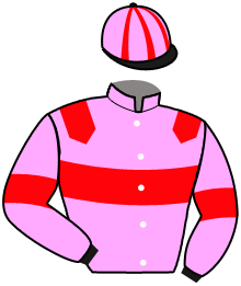 casaque portée par Gelormini G. jockey du cheval de course JOKER DES CHALIERS, information pmu ZETURF