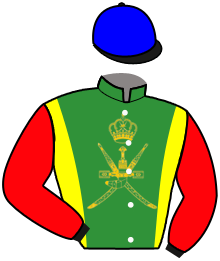 casaque portée par Forest M. jockey du cheval de course ALSAFINAT, information pmu ZETURF