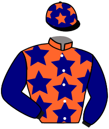 casaque portée par Poincot R. jockey du cheval de course MAJUSCULE, information pmu ZETURF