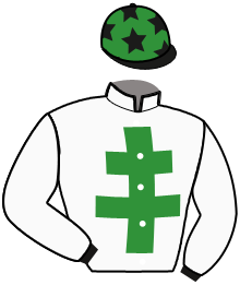 casaque portée par Favier Eti. jockey du cheval de course JAIKA DES BORDES, information pmu ZETURF