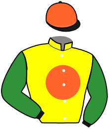 casaque portée par Gutierrez Val A. jockey du cheval de course BURNING HEART, information pmu ZETURF