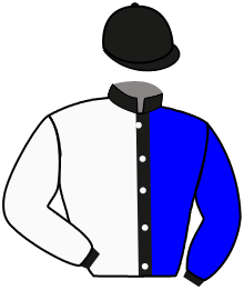 casaque portée par Dubord Rom. jockey du cheval de course PENAGOS, information pmu ZETURF