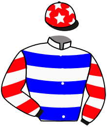 casaque portée par Bayle F. jockey du cheval de course REIMS, information pmu ZETURF