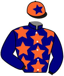 casaque portée par Veron F. jockey du cheval de course KANTI DE BOZOULS, information pmu ZETURF