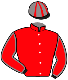 casaque portée par Bekaert D. jockey du cheval de course GAMIN D'ALJY, information pmu ZETURF
