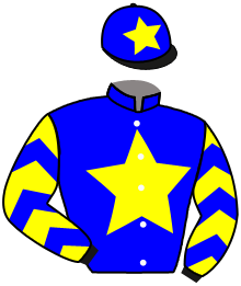 casaque portée par Velon Mlle M. jockey du cheval de course SAMAGACE DU VIVIEN, information pmu ZETURF
