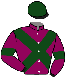casaque portée par Besnier H. jockey du cheval de course WINDFLOWER, information pmu ZETURF