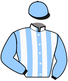 casaque portée par Geray P. jockey du cheval de course LOURZY DE FARS, information pmu ZETURF