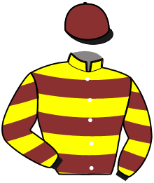 casaque portée par Gilard M. jockey du cheval de course MAYA D'AUBRIERE, information pmu ZETURF