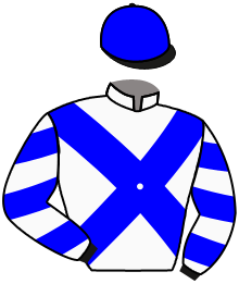casaque portée par Geffroy Kyl. jockey du cheval de course LEGEND RACE, information pmu ZETURF