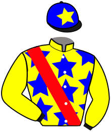 casaque portée par Justum M. jockey du cheval de course GOGO DU BREUIL, information pmu ZETURF