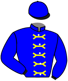 casaque portée par Bachelot T. jockey du cheval de course FAVORITE CRIME, information pmu ZETURF