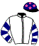casaque portée par Mangione R. jockey du cheval de course AGRI, information pmu ZETURF